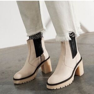 NEW Free people  boots james Chelsea heels ankle boots shoes  in bone size 9